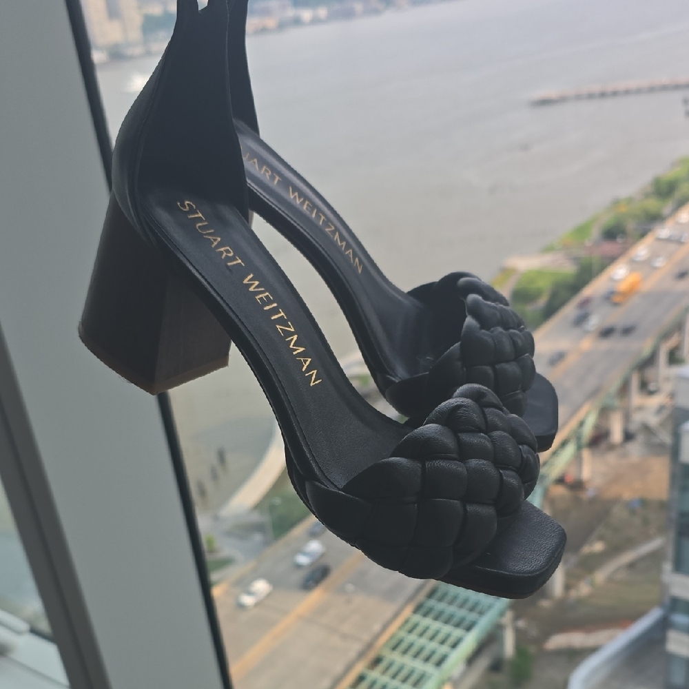 Stuart Weitzman Black Braided Heels